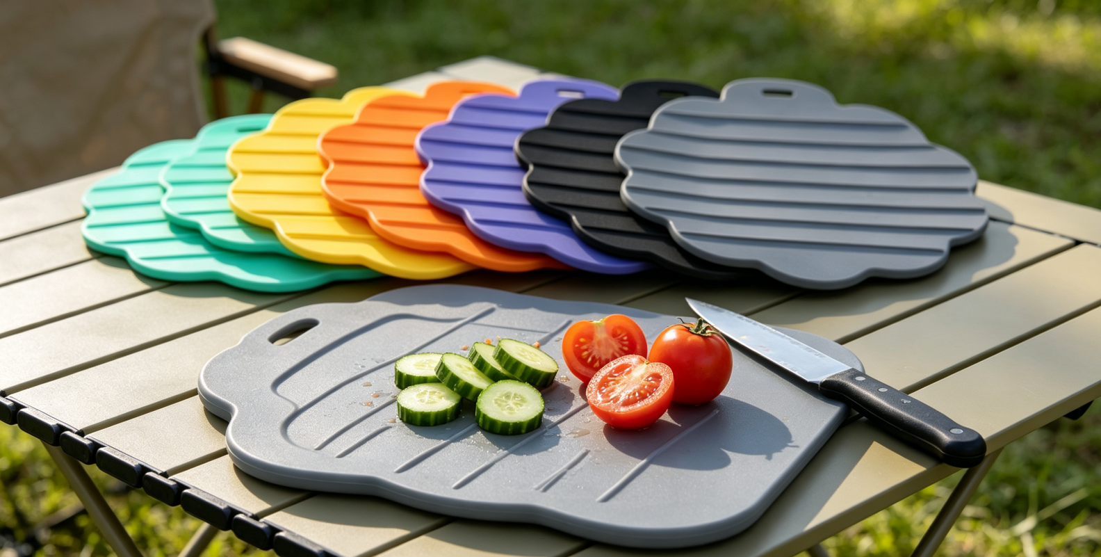 Foldable Silicone Cutting Board for Camping