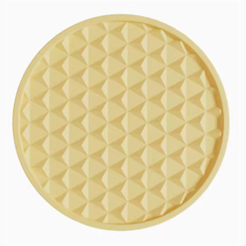 Round 3D Diamond-Pattern Silicone Coaster