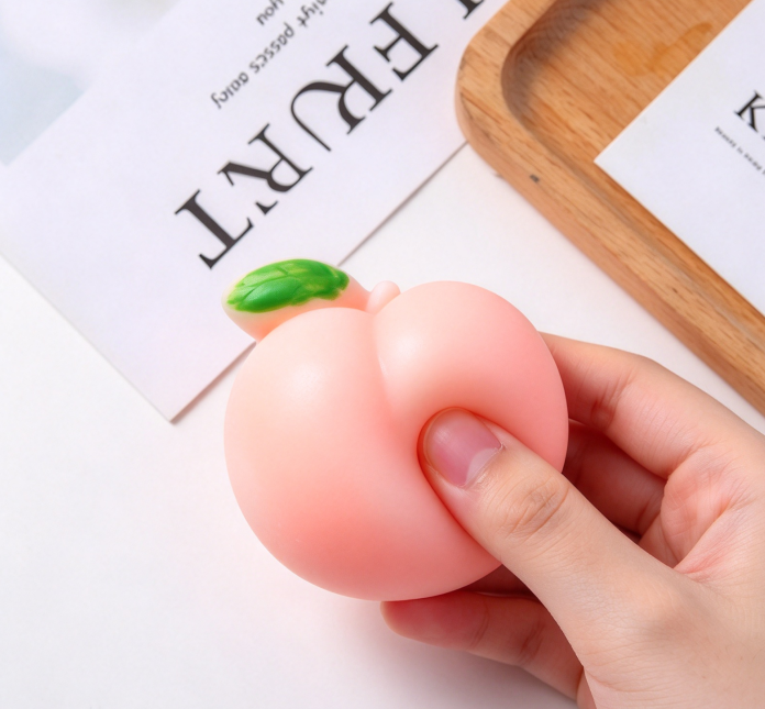 Peach-Shaped Silicone Squeeze Toy
