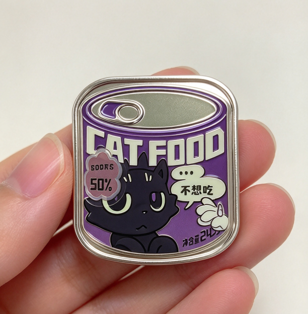 Can-Shaped Tin Badge, Cat & Dog Series