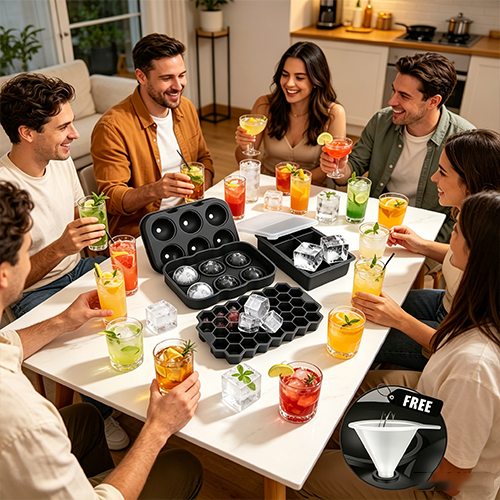 Multi-Functional Silicone Ice Tray Set