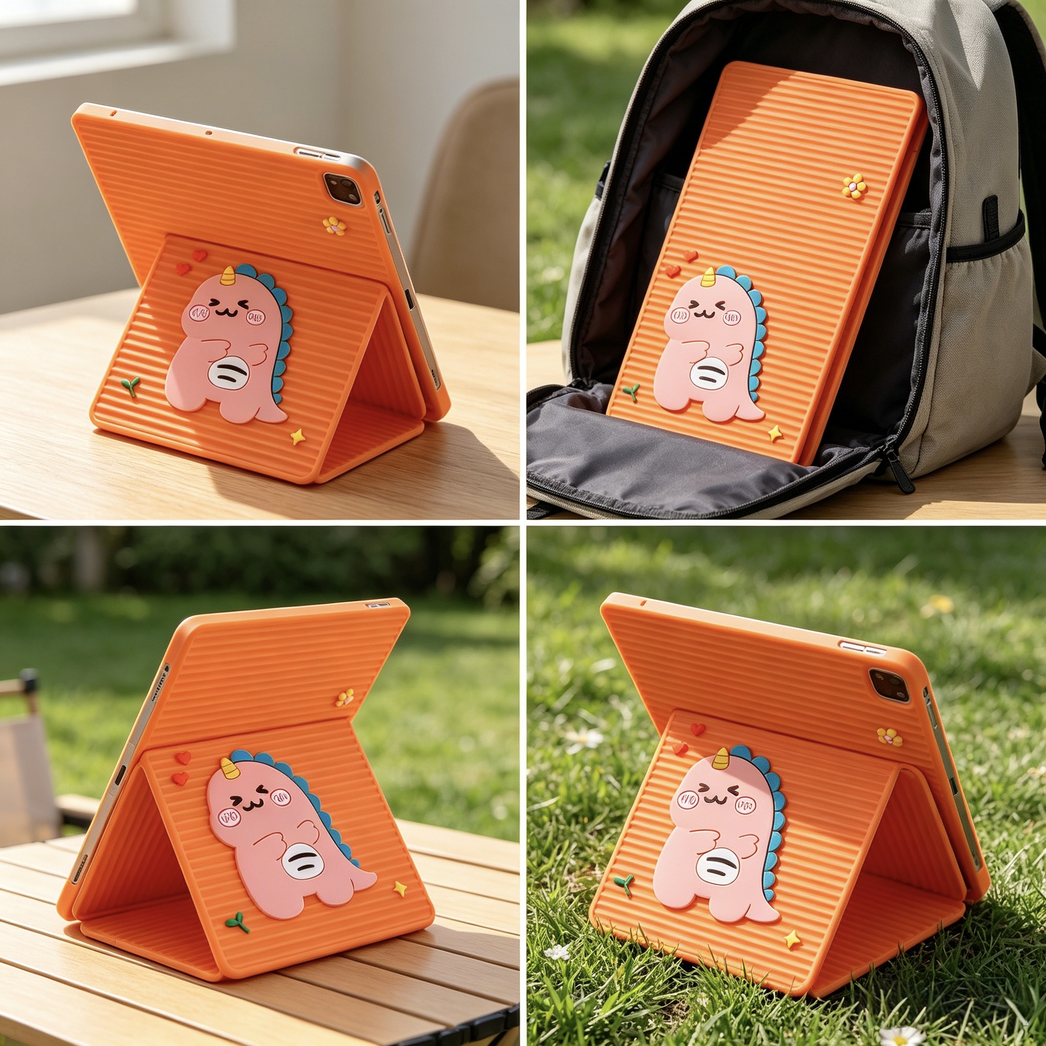 Cute Unicorn Dinosaur Multi-Function Tablet & Phone Stand Case