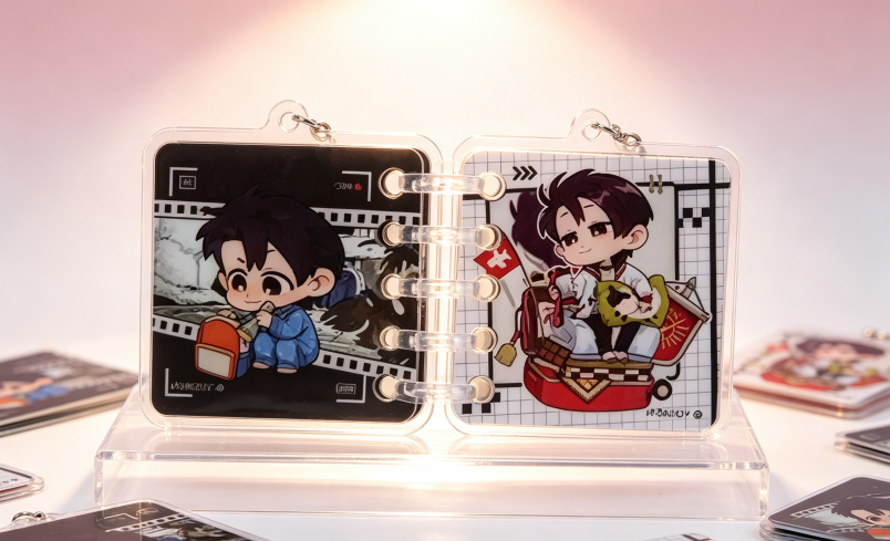 Mini Acrylic Ring-Binder Notebook Keychain